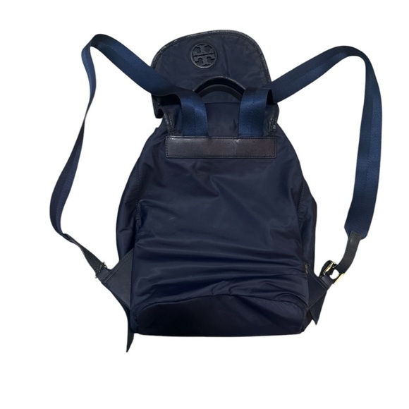 Tory Burch Slouchy Leather Trim Nylon Canvas Travel Backpack - Picture 6 of 8